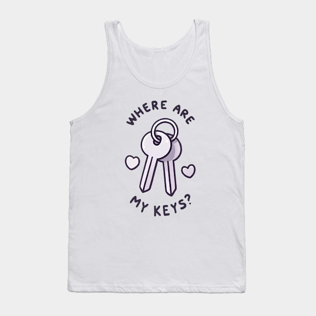 Where Are My Keys? - Quirky Keyring Gift Tank Top by Umbrella Studio